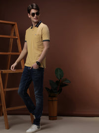 Wheat Brown Solid Polo T-Shirt