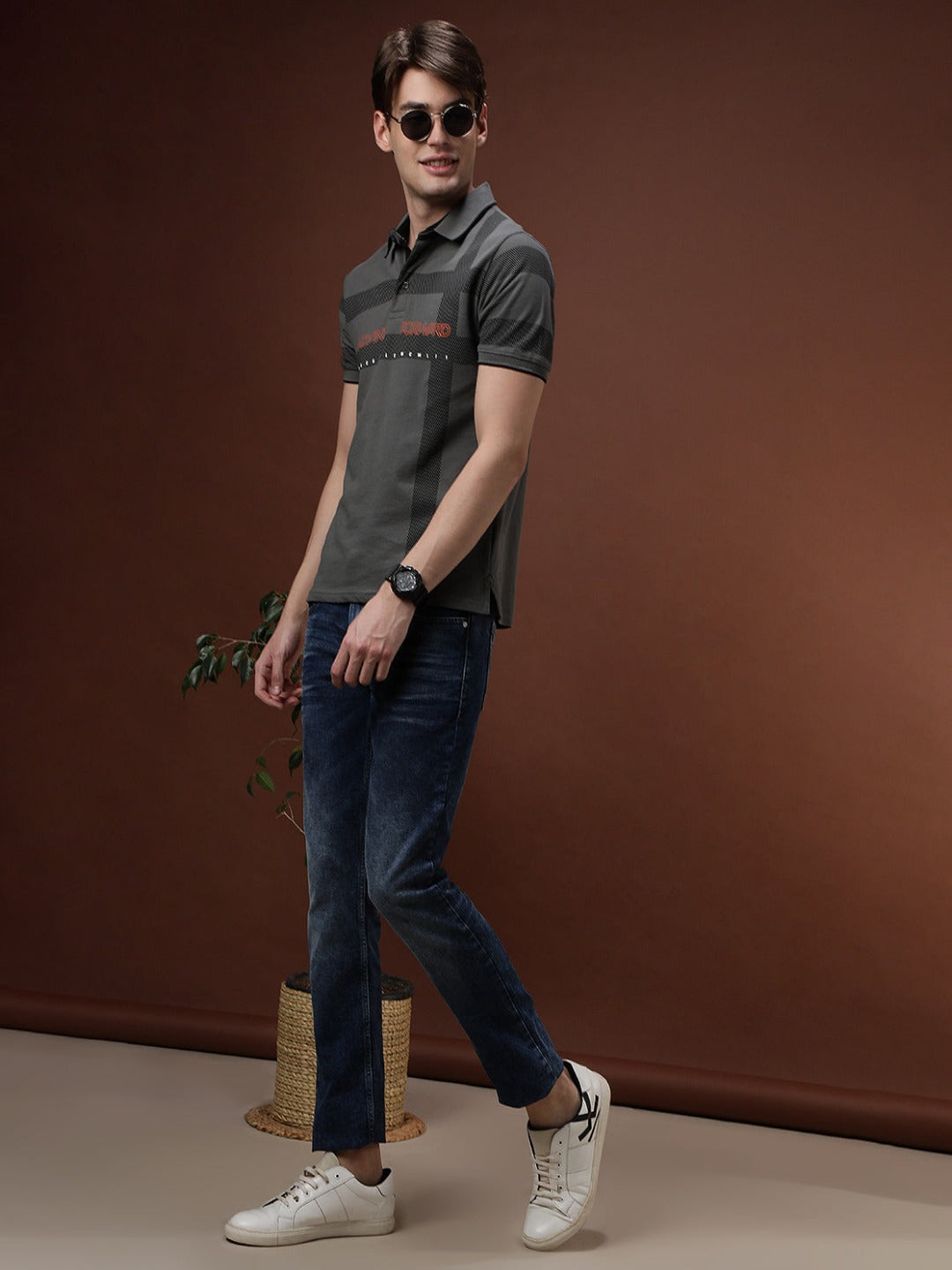 Enginereed Checks Printed Polo T-Shirt