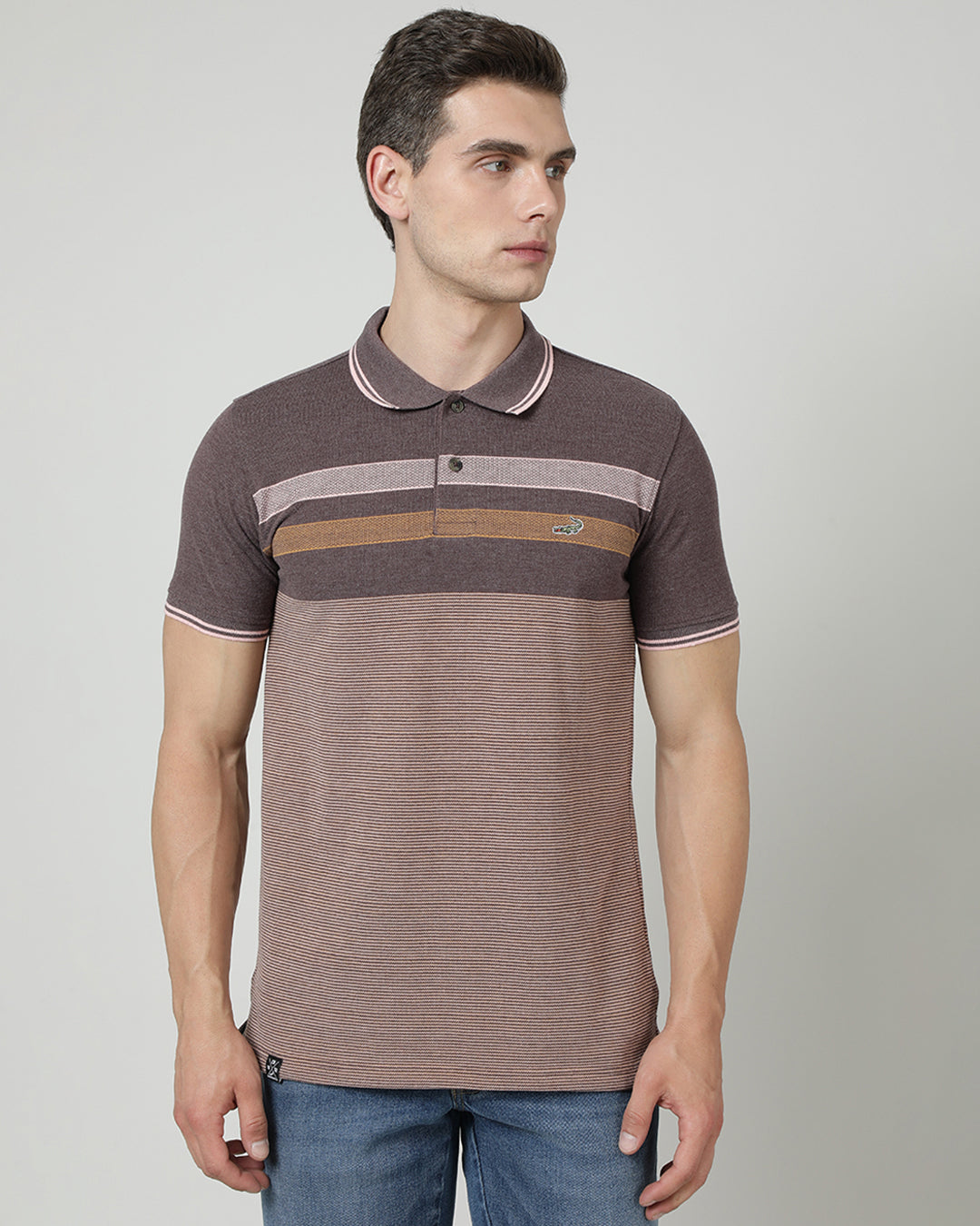 Close-up of brown fabric with texture detail