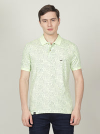 Light Blue Casual Printed Polo T-Shirt
