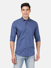 Printed Full Sleeve Shirt Navy