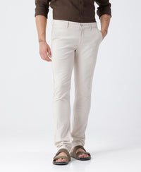 Trouser Light Beige Slim Fit Solid
