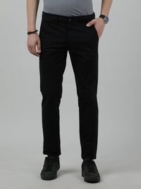 Casual Solid Slim Fit Trouser Black