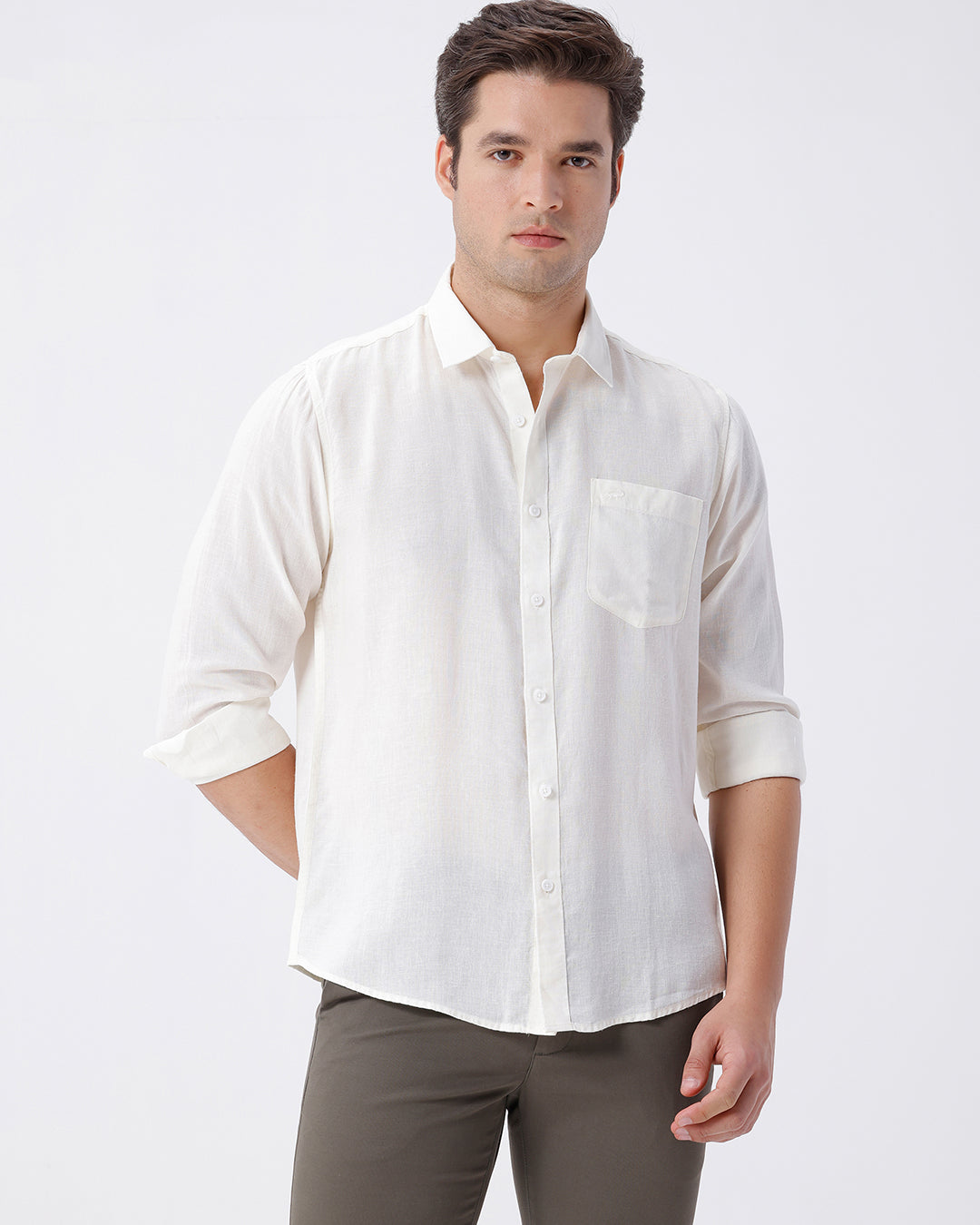 Close-up of white fabric with texture detail