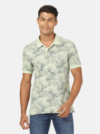 Light Green Printed Polo T-Shirt