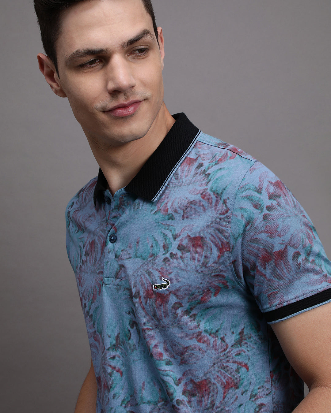 Close-up of blue fabric with texture detail