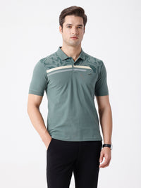 Iceberg Green Chest Print Slim Fit Polo T-Shirts