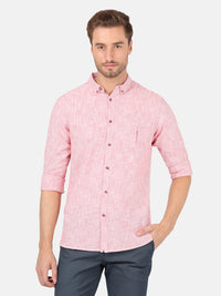 Red Striped Casual Full Sleeve 100% Cotton Shirt