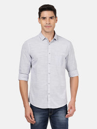 Striped Full Sleeve 100% Cotton Shirt Light Blue
