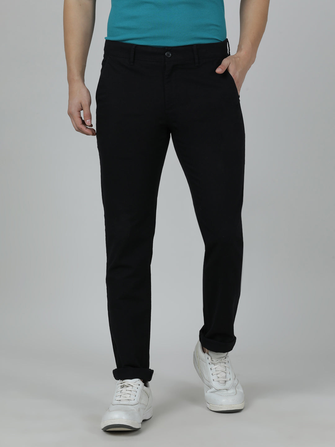 Crocodile Slim Fit Black Trouser for Men