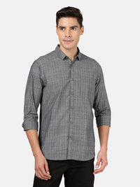 Dark Navy Striped Full Sleeve 100% Cotton Shirt