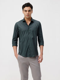 Mercerized Stretch Shirt Dark Teal
