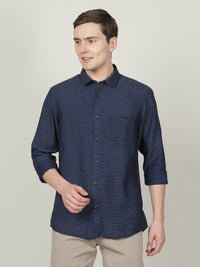 Navy Striped Full Sleeve Casual Shirt