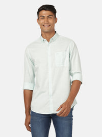 Mint Green Solid Full Sleeve 100% Cotton Shirt