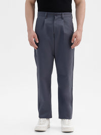 Men Grey Comfort Fit Solid Trouser