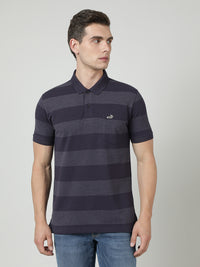 Nightshade Purple Striped Polo T-Shirt