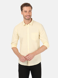 Yellow Solid Full Sleeve Shirt