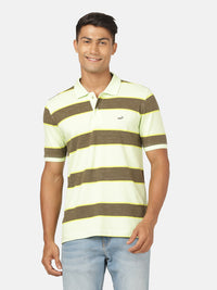 Butterfly Green Striped Polo T-Shirt