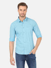 Sky Blue Printed Full Sleeve Shirt