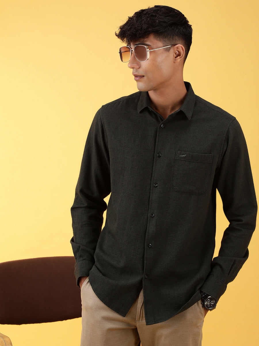 Olive Green Men’s Casual Cotton T-Shirt Half Sleeves