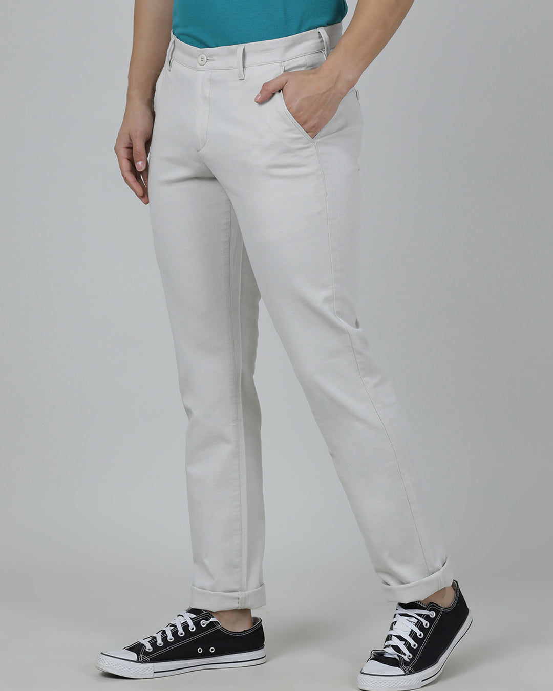 Crocodile Men's Slim Fit Cream Trouser