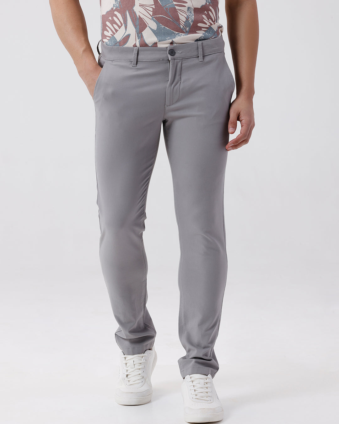 Close-up of grey fabric with texture detail