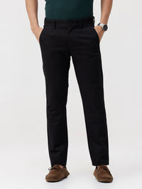 Men's Slim Fit Premium Black Chinos With A Ridged Textured Surface