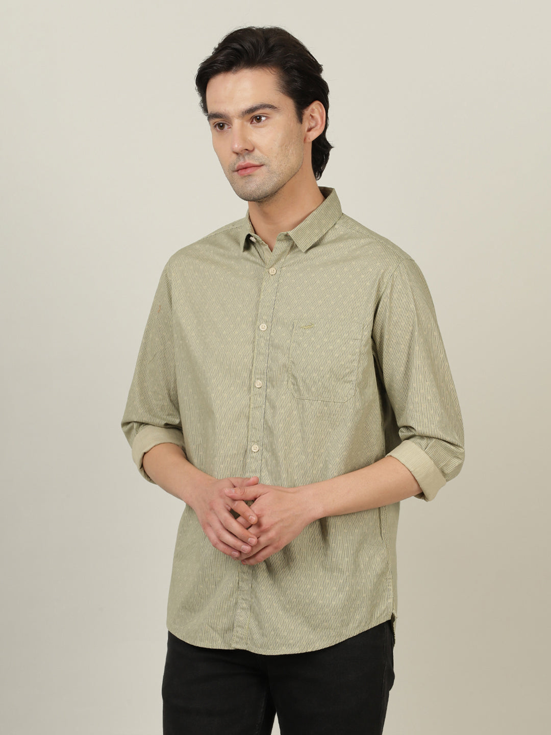 Crocodile Men's Pure Cotton Casual Shirt