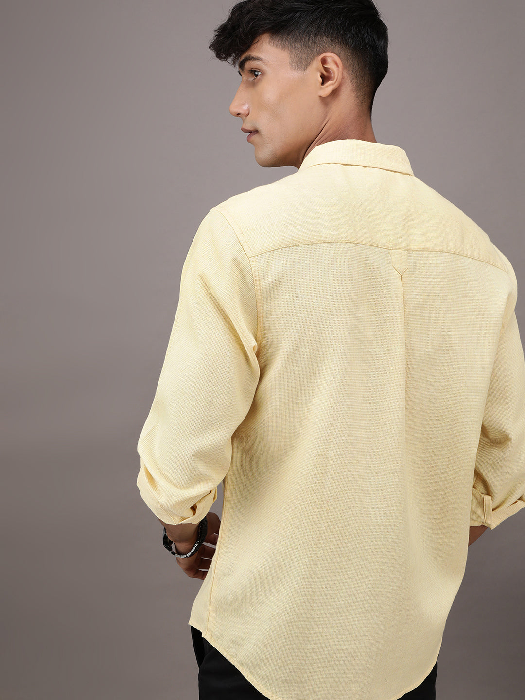 Crocodile Waffle Structured Melange Shirt for Men