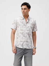 Abstract Leaf Print Shirt