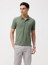 Olive Structure Slim Fit Polo T-Shirts