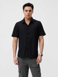 Solid Black Cotton Shirt