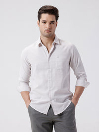 Men's Crepe-Textured Striped Purple Shirt In Lightweight Fabric For Breathable Casual Wear