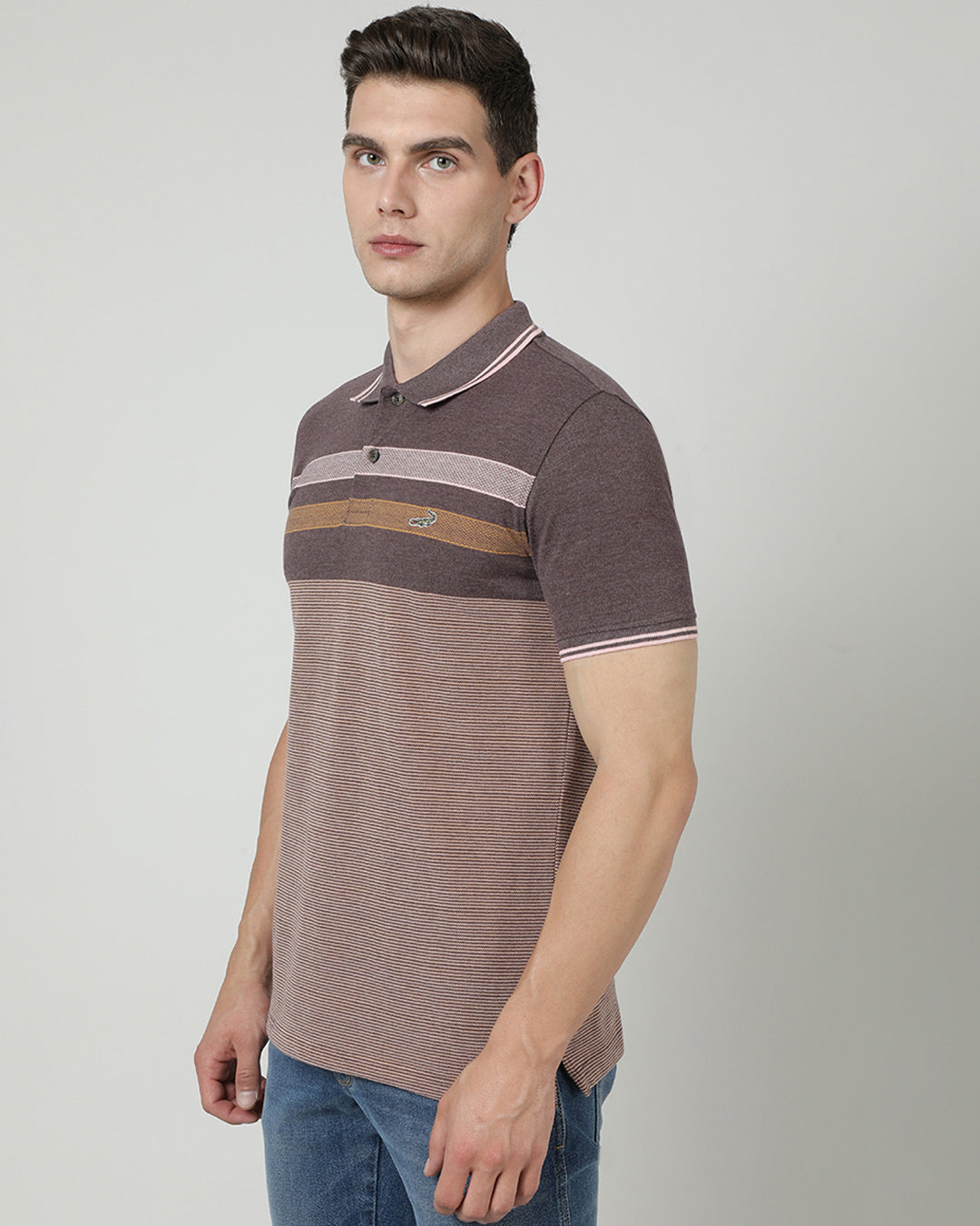 Close-up of brown fabric with texture detail