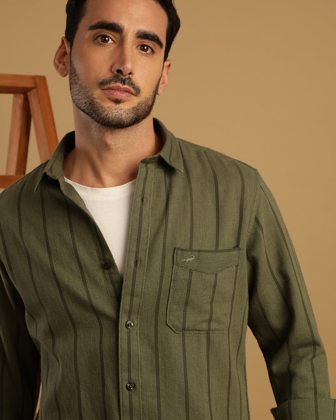 Crocodile Structured Stripe Shirt