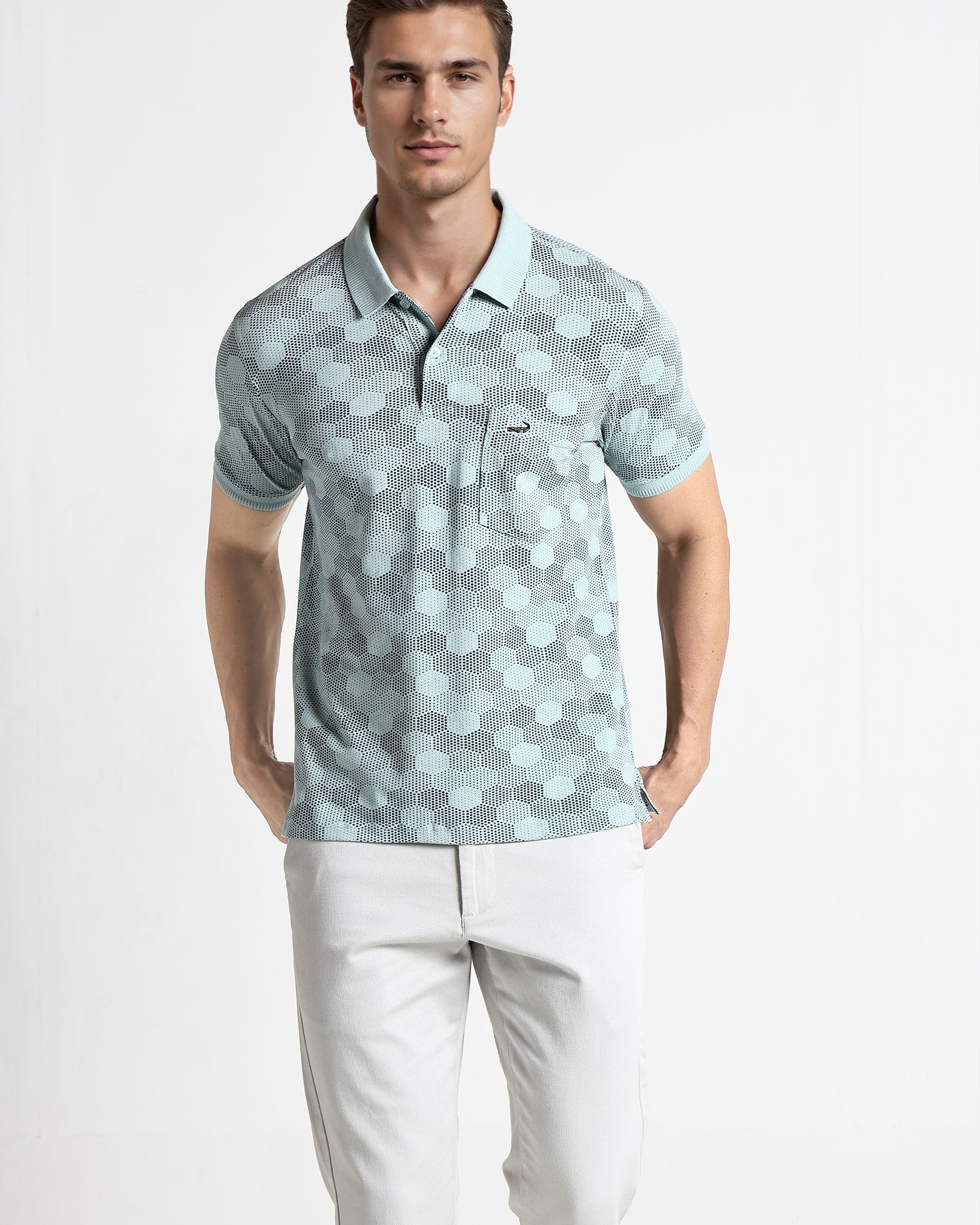 Men Printed Polo T-shirt