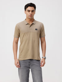 Wood Cut&Sew Slim Fit Polo T-Shirts