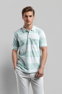 Aqua Blue Twin Tone Polo T-Shirt