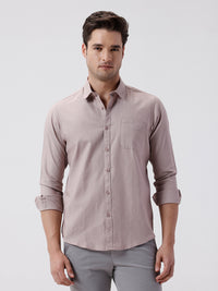 Men's Essential Pure Cotton Textured Pink Shirt Designed For Everyday Comfort