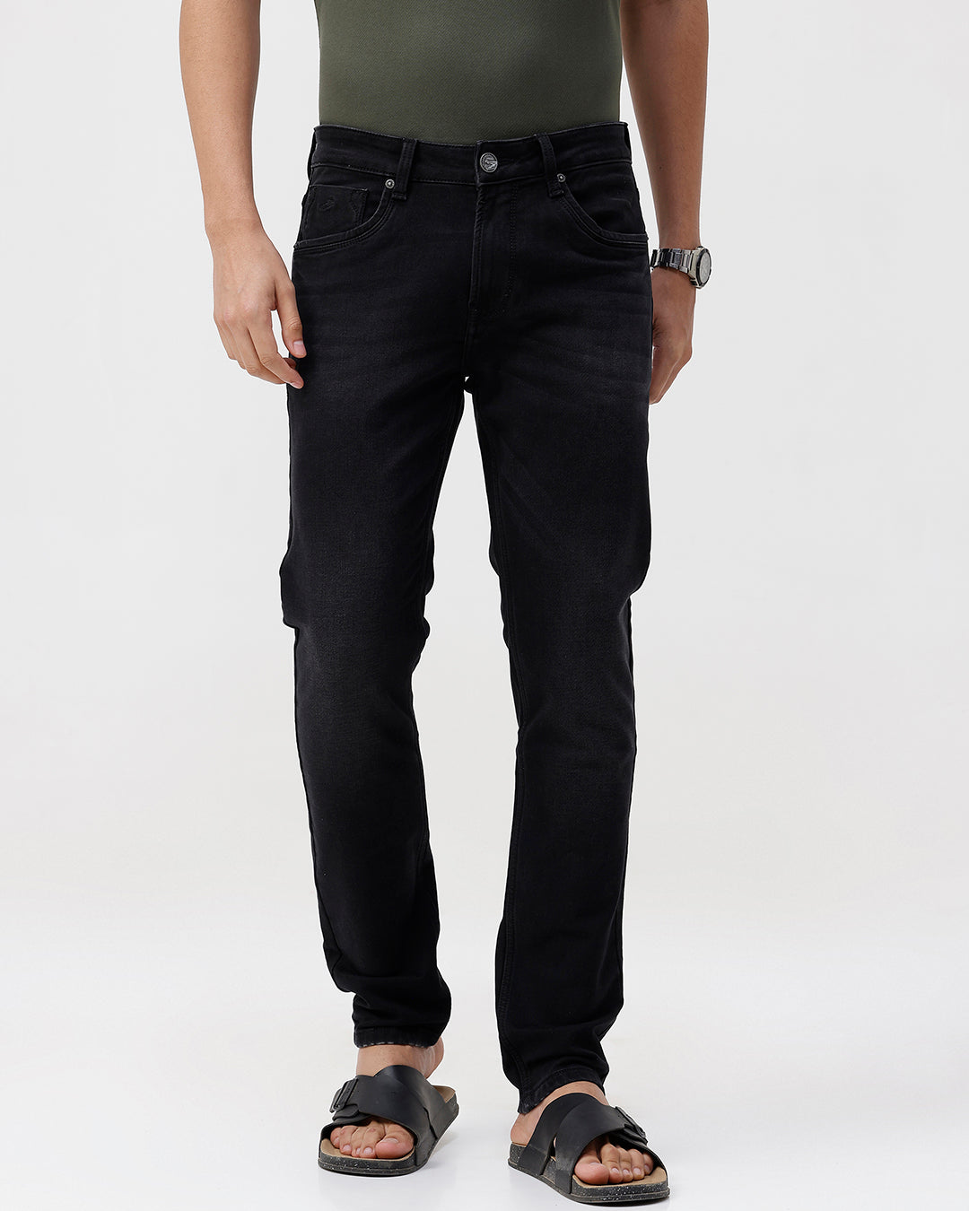 Close-up of black fabric with texture detail