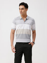 White Striper Comfort Fit Polo T-Shirts