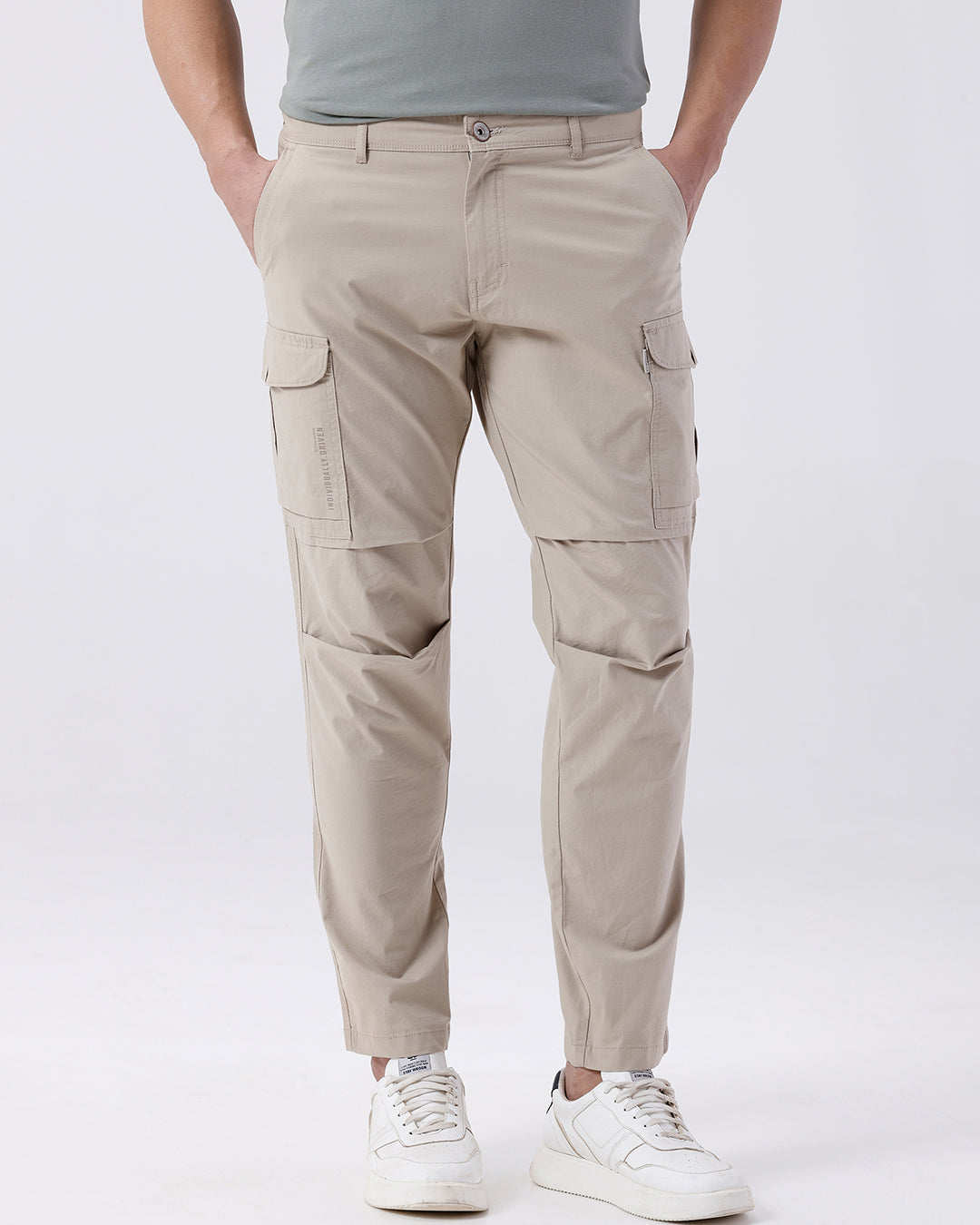 Close-up of beige fabric with texture detail