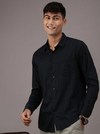 Black Checked Full Sleeve Casual 100% Cotton Shirt