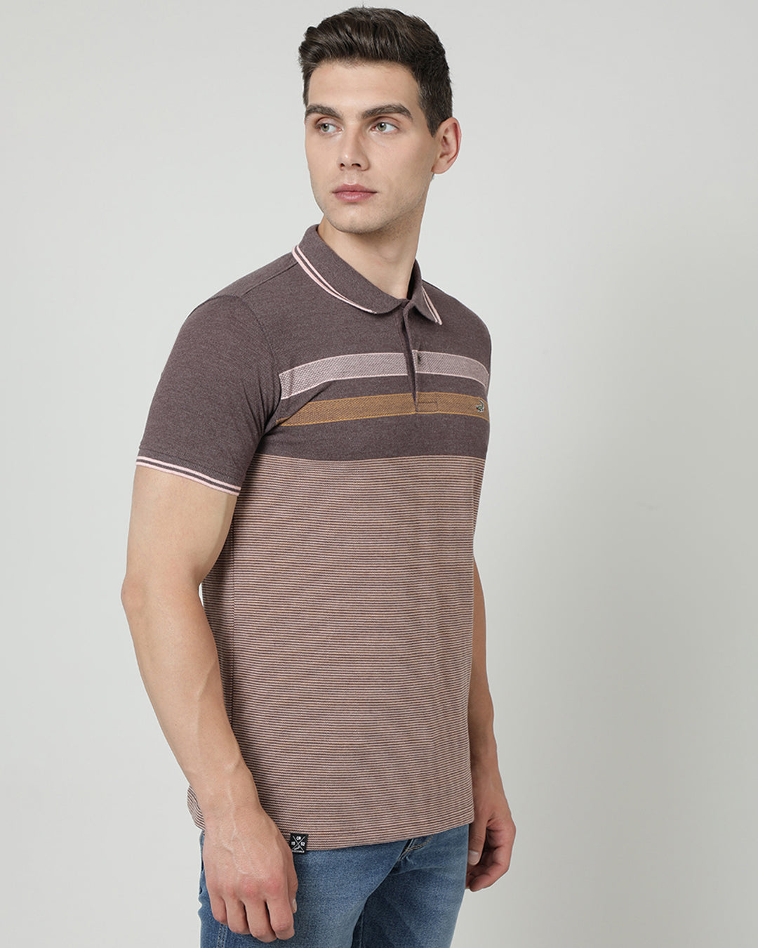 Close-up of brown fabric with texture detail