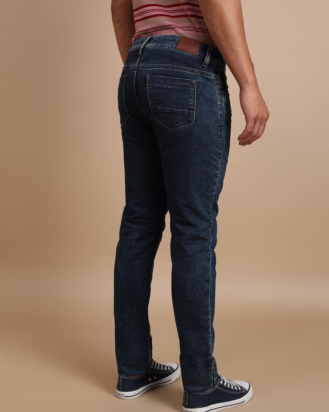 PREMIUM KNITTED DARK WASHED JEANS