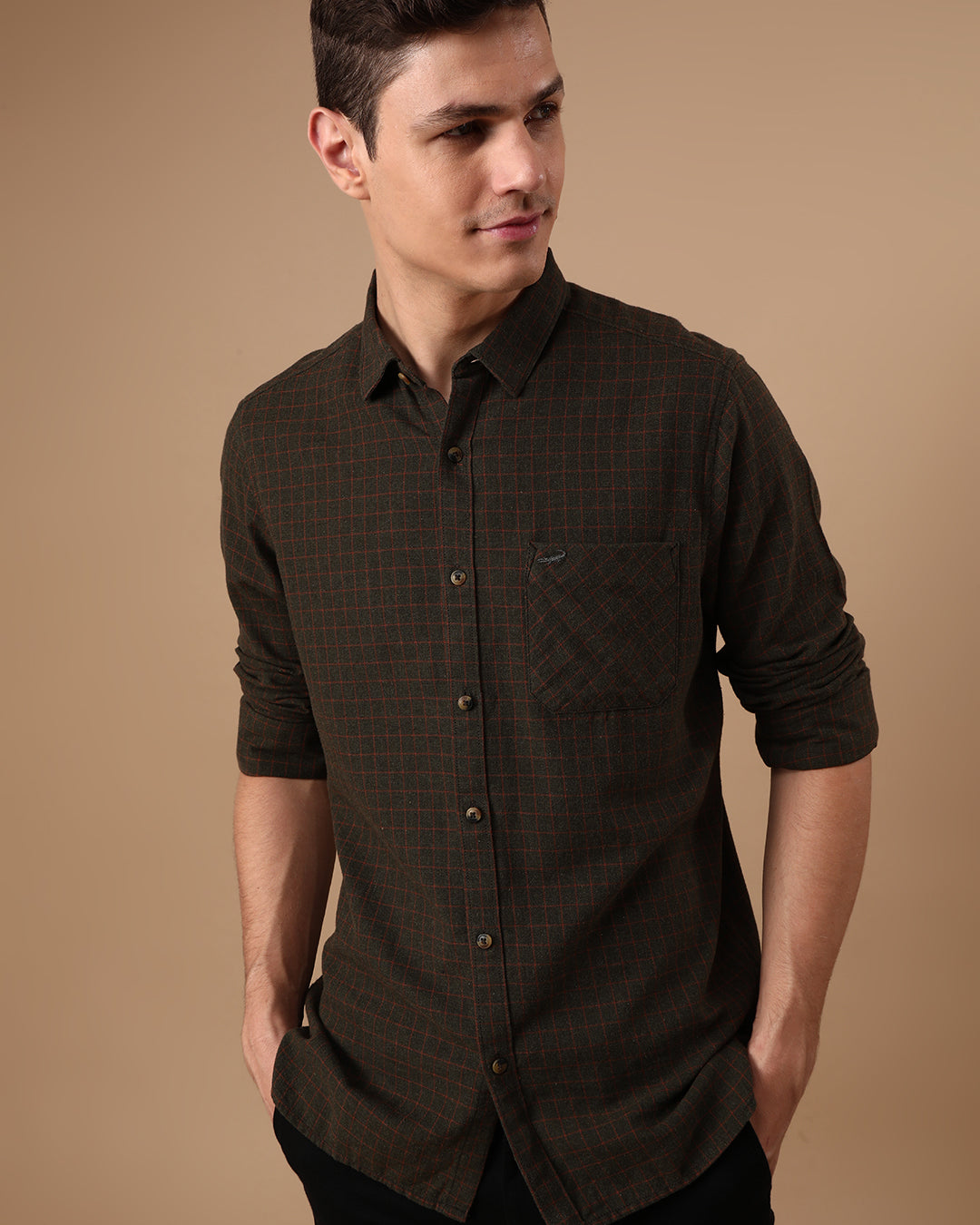 Melange Window Checks Shirt