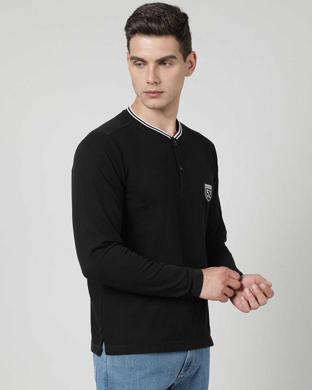 Close-up of black fabric with texture detail