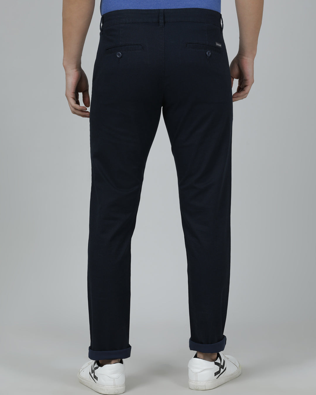 Crocodile Trim Fit Navy Trouser for Men