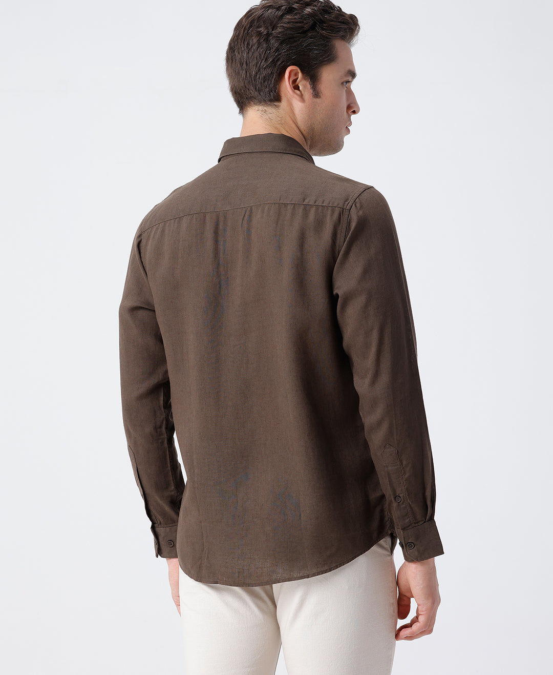 Close-up of brown fabric with texture detail
