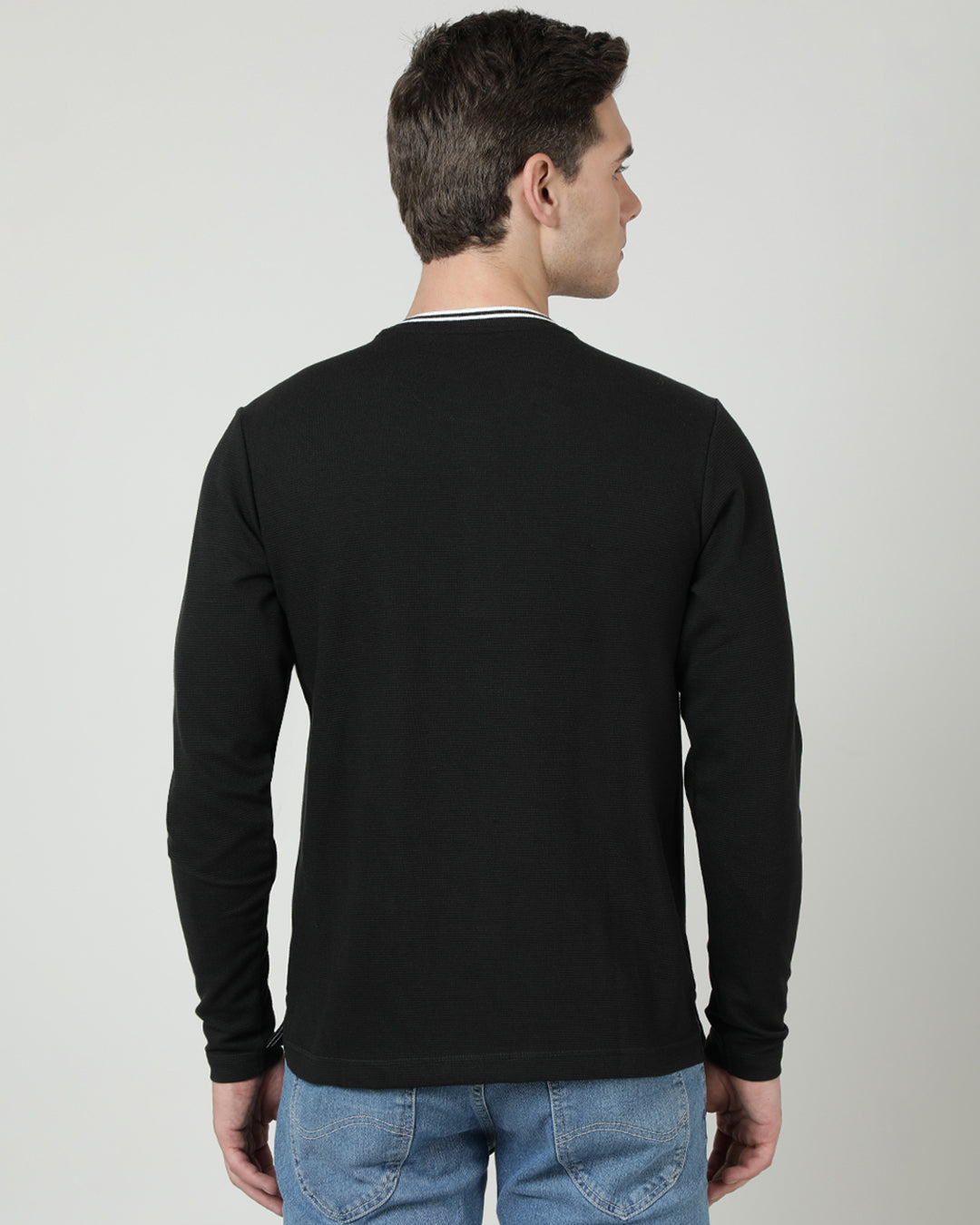 Close-up of black fabric with texture detail
